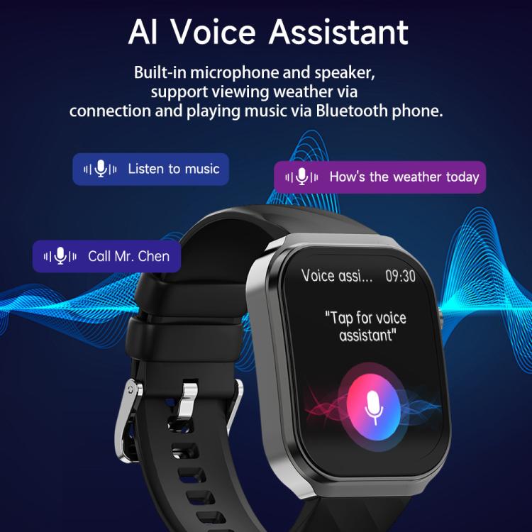 U13 2.2 inch IPS Curved Screen Smart Watch Supports BT Call(Black)