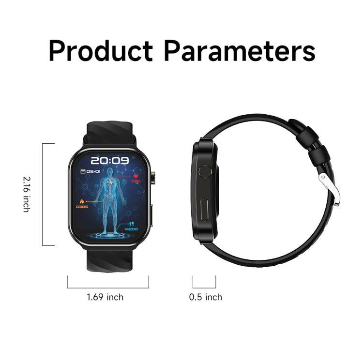 U13 2.2 inch IPS Curved Screen Smart Watch Supports BT Call(Black)