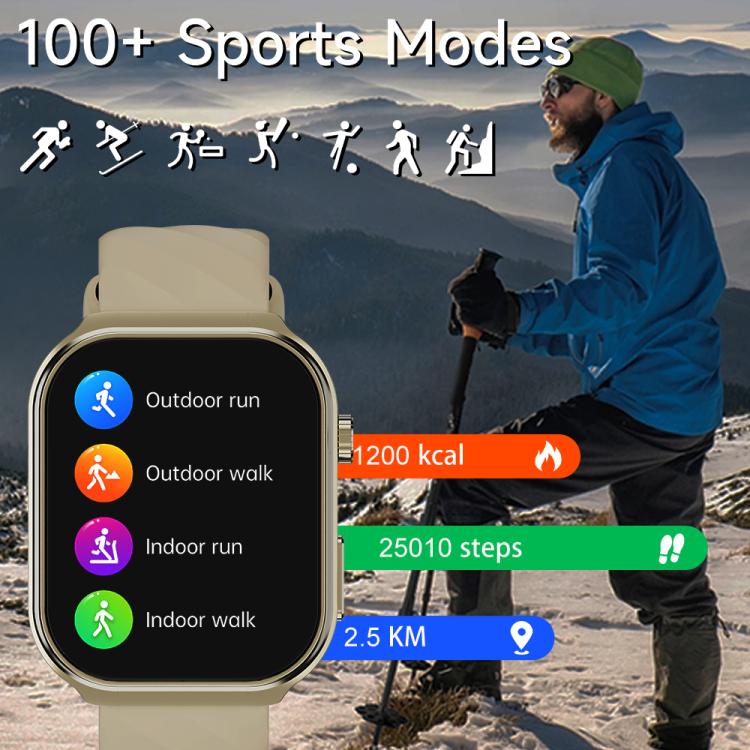 U13 2.2 inch IPS Curved Screen Smart Watch Supports BT Call(Gold)