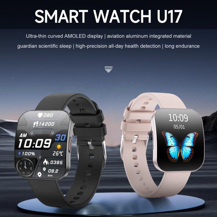 U17 1.85 inch Ultra-thin Curved Screen IP68 Sports Smart Watch(Rose Gold)