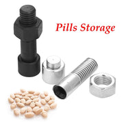 Simulation Spare Tire Screw Capsule Medicine Storage Tank Pill Storage Organizer(Silver)