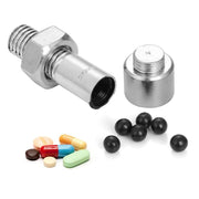 Simulation Spare Tire Screw Capsule Medicine Storage Tank Pill Storage Organizer(Silver)