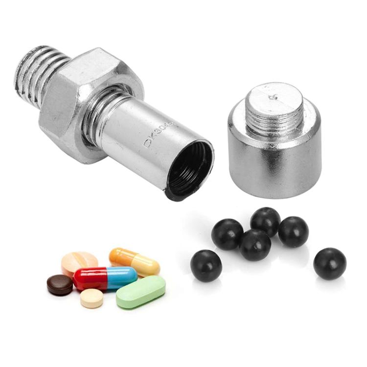 Simulation Spare Tire Screw Capsule Medicine Storage Tank Pill Storage Organizer(Silver)