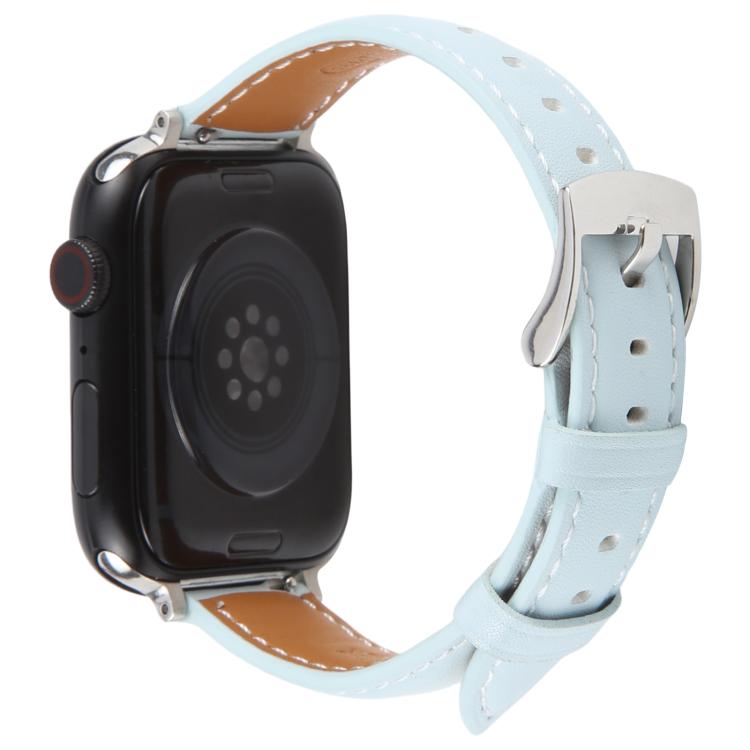 For Apple Watch 46mm / 49mm / 45mm / 44mm Silk Microfiber Leather Watch Band(Blue)