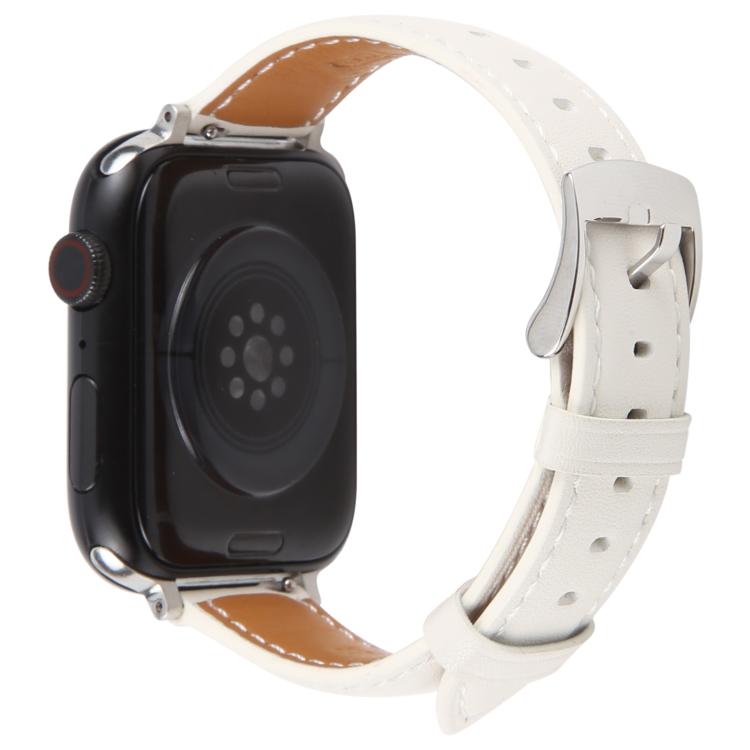 For Apple Watch 46mm / 49mm / 45mm / 44mm Silk Microfiber Leather Watch Band(White)