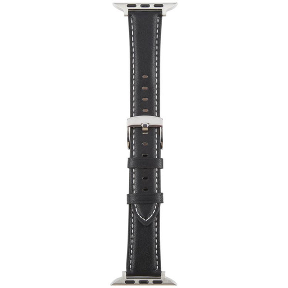 For Apple Watch 42mm / 41mm / 40mm / 38mm Silk Microfiber Leather Watch Band(Black)