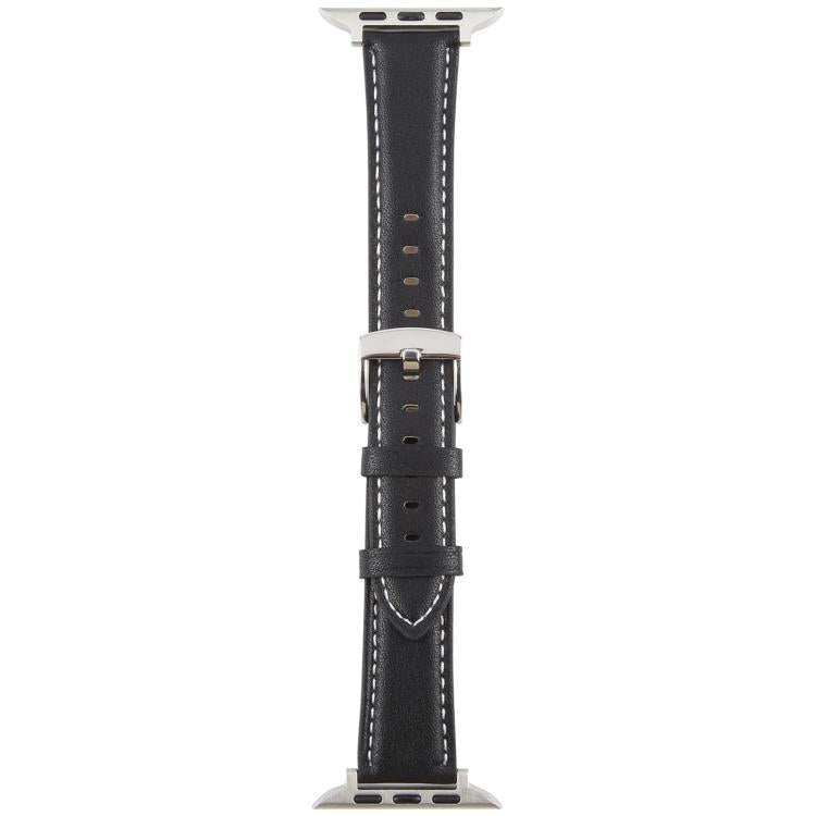 For Apple Watch 42mm / 41mm / 40mm / 38mm Silk Microfiber Leather Watch Band(Black)