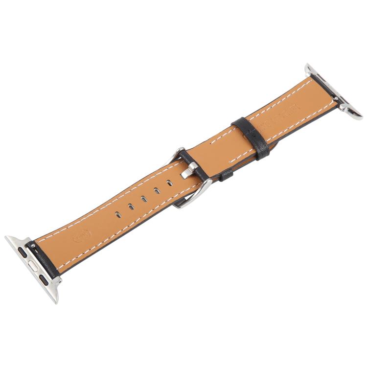 For Apple Watch 42mm / 41mm / 40mm / 38mm Silk Microfiber Leather Watch Band(Black)