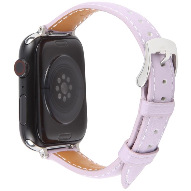 For Apple Watch 42mm / 41mm / 40mm / 38mm Silk Microfiber Leather Watch Band(Purple)
