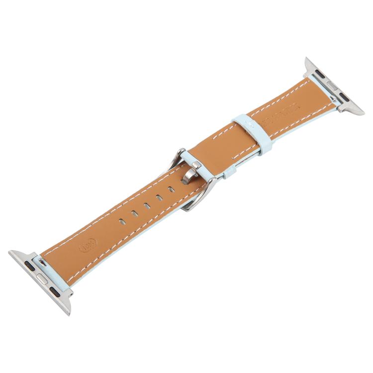 For Apple Watch 42mm / 41mm / 40mm / 38mm Silk Microfiber Leather Watch Band(Blue)