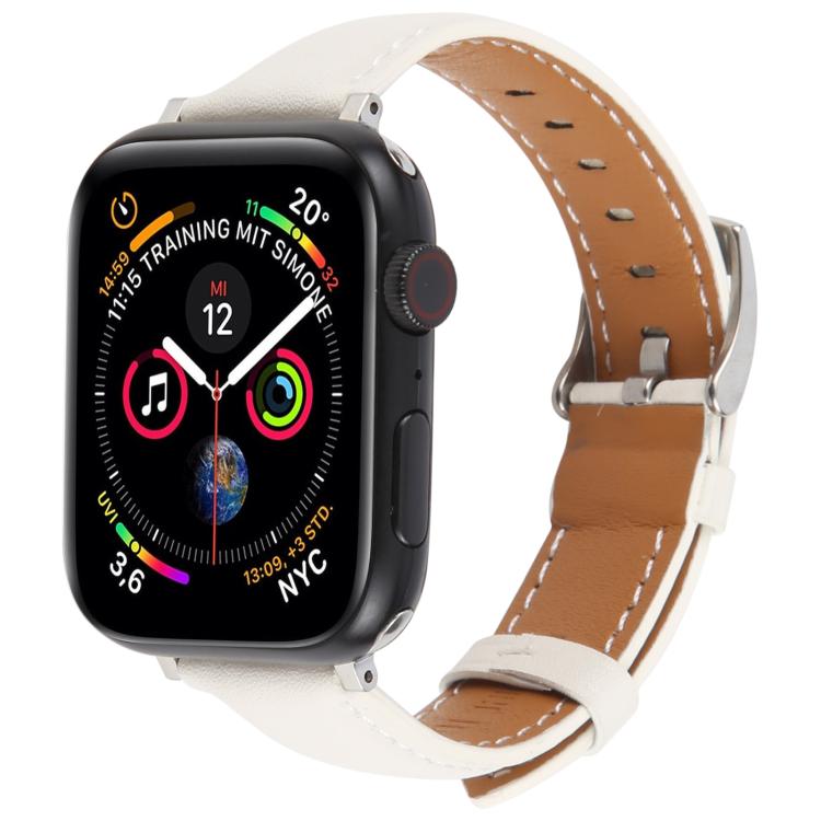 For Apple Watch 42mm / 41mm / 40mm / 38mm Silk Microfiber Leather Watch Band(White)