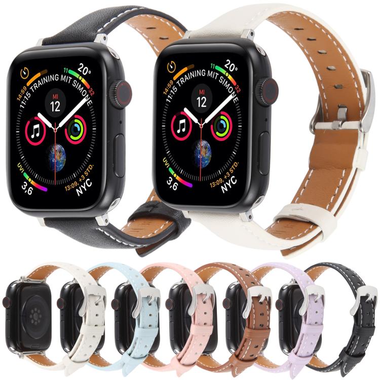 For Apple Watch 42mm / 41mm / 40mm / 38mm Silk Microfiber Leather Watch Band(Brown)