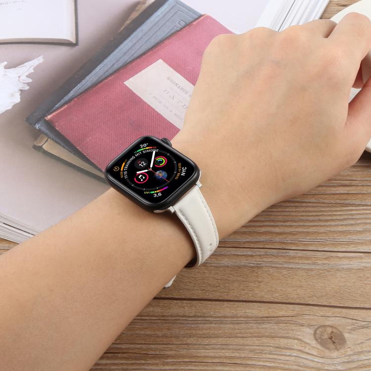 For Apple Watch 42mm / 41mm / 40mm / 38mm Silk Microfiber Leather Watch Band(Black)