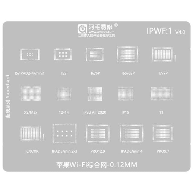 AMAOE 0.12mm Reballing Stencil For WiFi Comprehensive