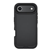 For iPhone 17 Air Kalebol Shockproof PC Hybrid TPU Phone Case with Back Clip(Black)