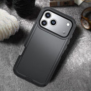 For iPhone 17 Air Kalebol Shockproof PC Hybrid TPU Phone Case with Back Clip(Black)