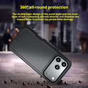 For iPhone 17 Air Kalebol Shockproof PC Hybrid TPU Phone Case with Back Clip(Black)