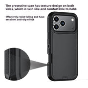 For iPhone 17 Air Kalebol Shockproof PC Hybrid TPU Phone Case with Back Clip(Black)
