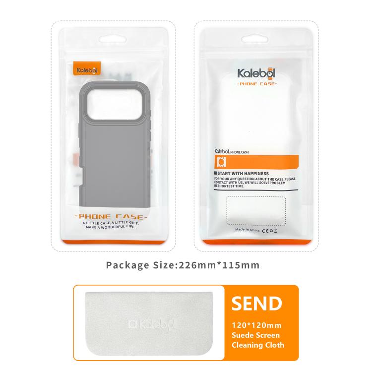 For iPhone 17 Air Kalebol Shockproof PC Hybrid TPU Phone Case with Back Clip(Black)