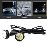 10 PCS 23mm 6LEDs SMD-5730 DC9-80V Motorcycle Eagle Eye Light(White and Yellow Light)