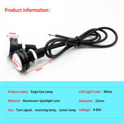 10 PCS 23mm 6LEDs SMD-5730 DC9-80V Motorcycle Eagle Eye Light(White and Yellow Light)