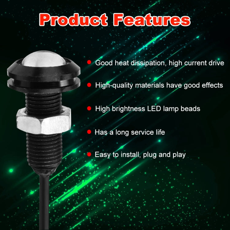 10 PCS 23mm 12LEDs SMD-4014 DC9-80V Motorcycle Eagle Eye Light(White Light)