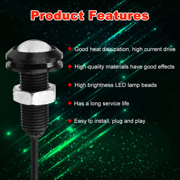 10 PCS 23mm 12LEDs SMD-4014 DC9-80V Motorcycle Eagle Eye Light(White Light)