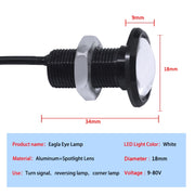 10 PCS 18mm 1.5W DC9-80V Motorcycle Eagle Eye Light Single Lens(Red Light)