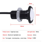 10 PCS 23mm 1.5W DC9-80V Motorcycle Eagle Eye Light Single Lens(Yellow Light)