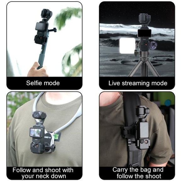 For DJI Osmo Pocket 3 Adapter Expansion Bracket Frame with Backpack Clip