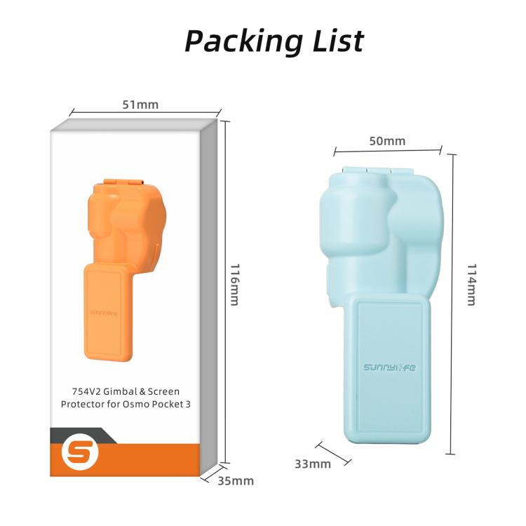For DJI OSMO Pocket 3 Sunnylife Colorful Gimbal Cover Camera Protector Screen Protective Case(Blue)
