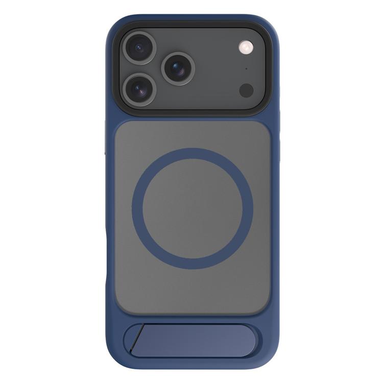 For iPhone 17 Pro Max Kalebol MagSafe Invisible Tilt Holder PC Hybrid TPU Case(Navy Blue)