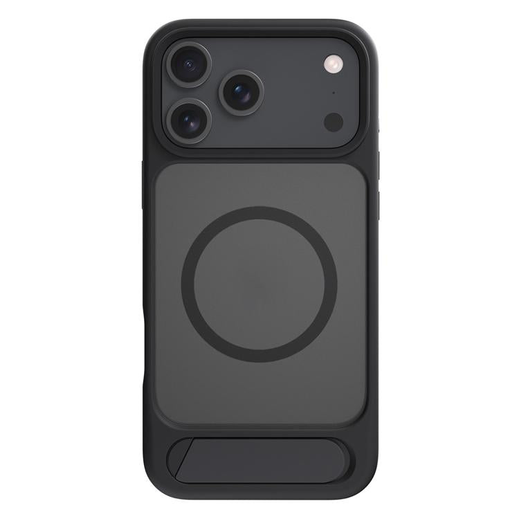 For iPhone 17 Pro Kalebol MagSafe Invisible Tilt Holder PC Hybrid TPU Case(Black)