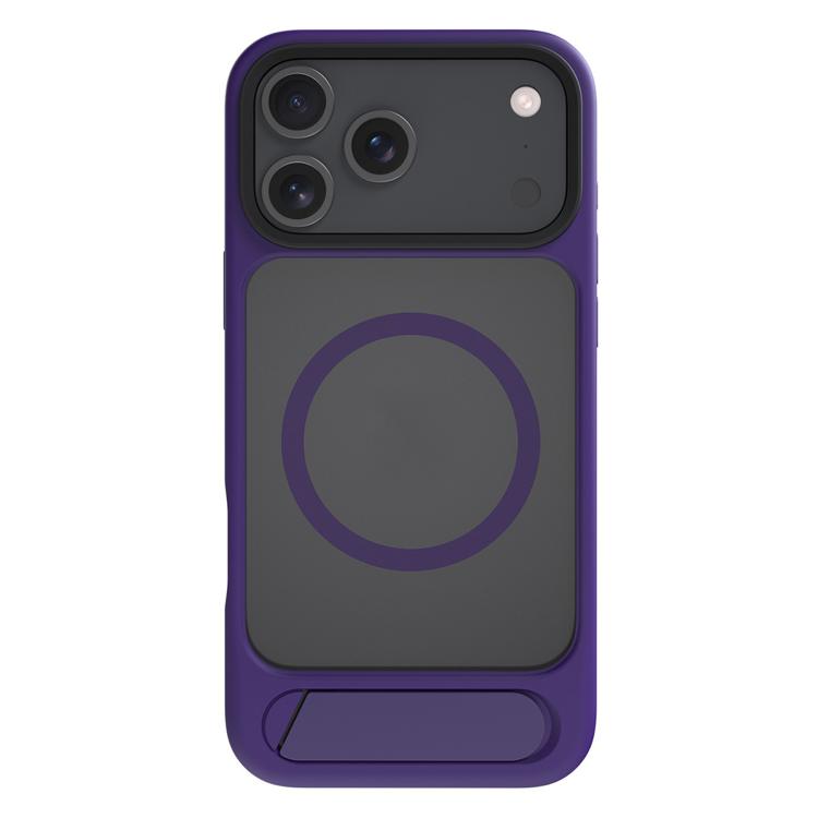For iPhone 17 Pro Kalebol MagSafe Invisible Tilt Holder PC Hybrid TPU Case(Purple)