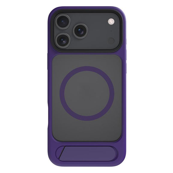 For iPhone 17 Pro Kalebol MagSafe Invisible Tilt Holder PC Hybrid TPU Case(Purple)
