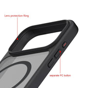 For iPhone 17 Kalebol MagSafe Invisible Tilt Holder PC Hybrid TPU Case(Grey White)