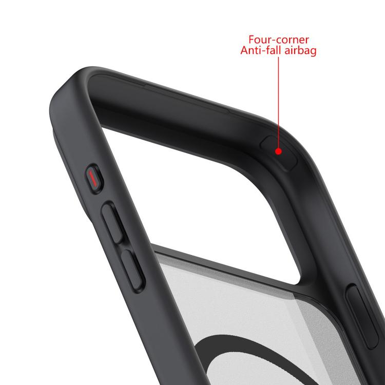 For iPhone 17 Kalebol MagSafe Invisible Tilt Holder PC Hybrid TPU Case(Black)