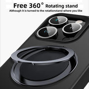 For iPhone 17 Air Kalebol Rotating Holder MagSafe PC Hybrid TPU Phone Case(Blue)
