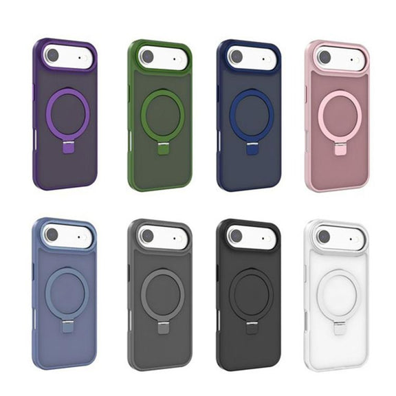For iPhone 17 Pro Max Kalebol Metal Lens Frame MagSafe Holder Frosted PC Phone Case(Dark Green)
