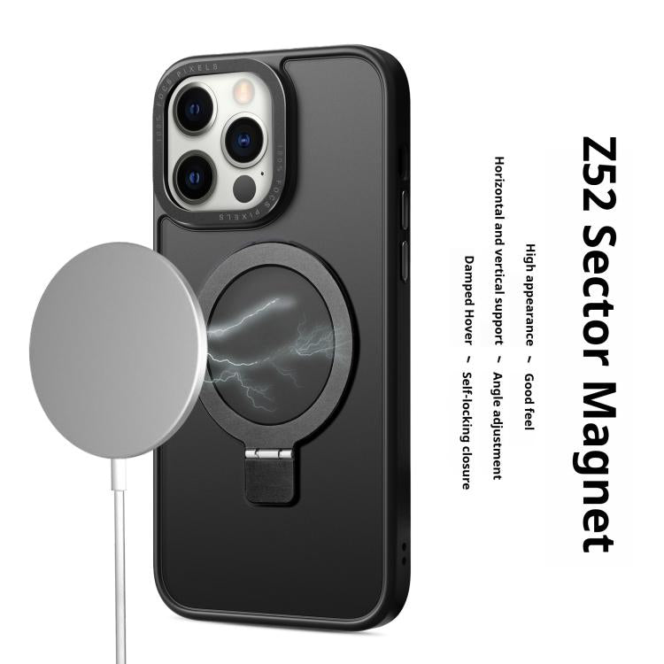 For iPhone 17 Kalebol Metal Lens Frame MagSafe Holder Frosted PC Phone Case(Frosted White)