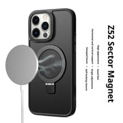 For iPhone 17 Kalebol Metal Lens Frame MagSafe Holder Frosted PC Phone Case(Frosted White)