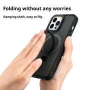For iPhone 17 Pro Kalebol Metal Lens Frame MagSafe Holder Frosted PC Phone Case(Frosted White)