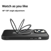 For iPhone 17 Pro Kalebol Metal Lens Frame MagSafe Holder Frosted PC Phone Case(Frosted White)