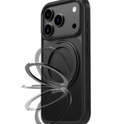 For iPhone 17 Kalebol Frosted MagSafe Holder Acrylic Hybrid TPU Phone Case(Cobble Grey)