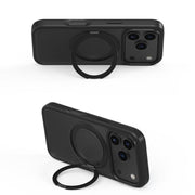 For iPhone 17 Kalebol Frosted MagSafe Holder Acrylic Hybrid TPU Phone Case(Cobble Grey)