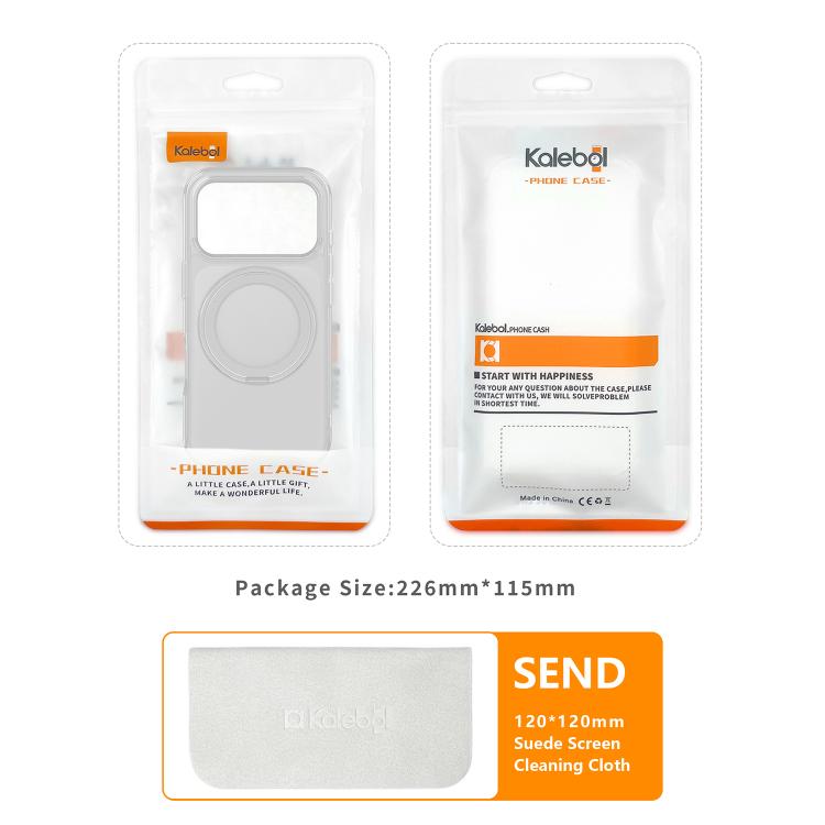 For iPhone 17 Kalebol Frosted MagSafe Holder Acrylic Hybrid TPU Phone Case(Cobble Grey)