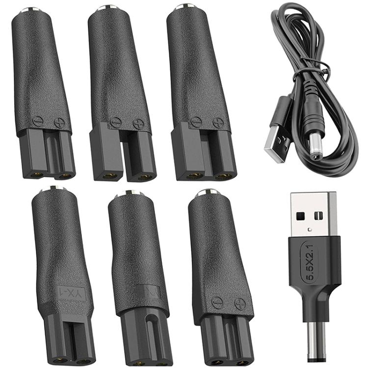 8pcs / Set DC 5.5 x 2.1mm Female to Shaver Interface Charging Adapter Converter