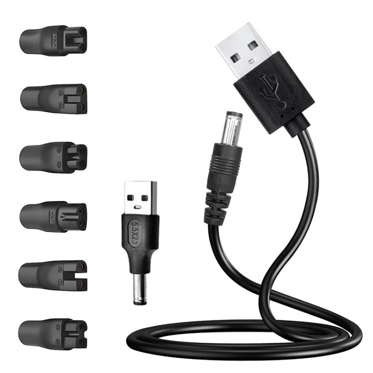 7pcs / Set DC 5.5 x 2.1mm Female to Shaver Interface Charging Adapter Converter