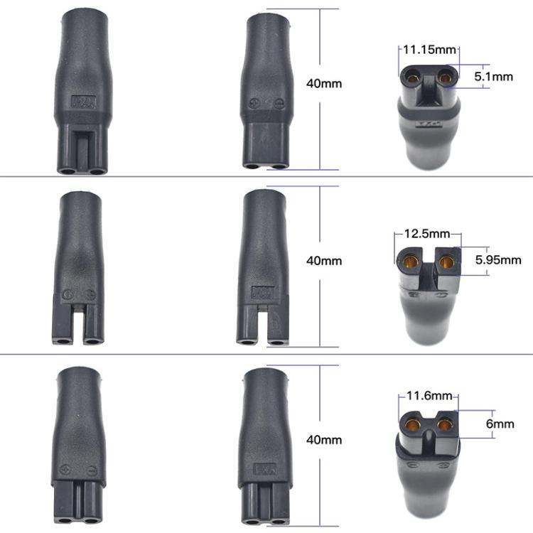 7pcs / Set DC 5.5 x 2.1mm Female to Shaver Interface Charging Adapter Converter