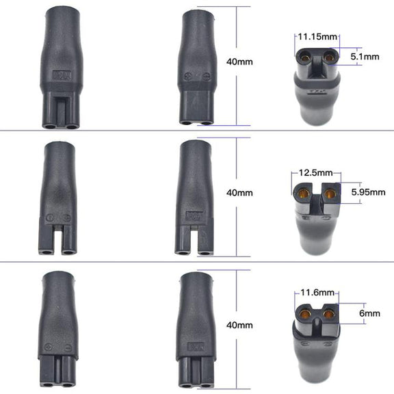 8pcs / Set DC 5.5 x 2.1mm Female to Shaver Interface Charging Adapter Converter